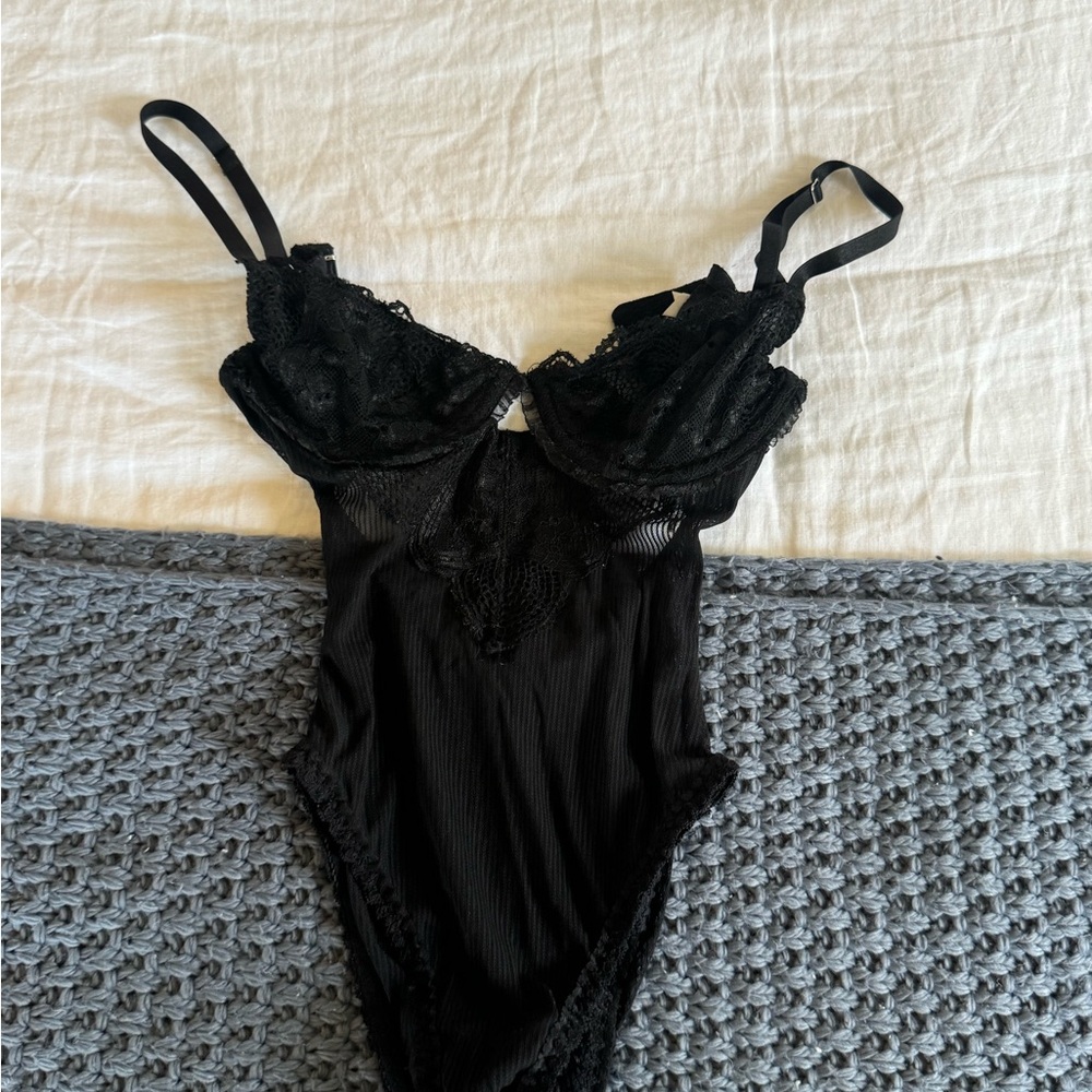 Elegant Black Lace Bodysuit